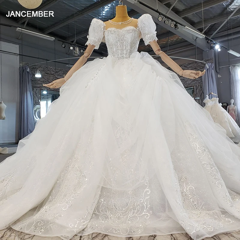 HTL2230 luxury vintage dubai wedding dresses Princess wedding dress plus size long train vestidos de novia para boda civil 1
