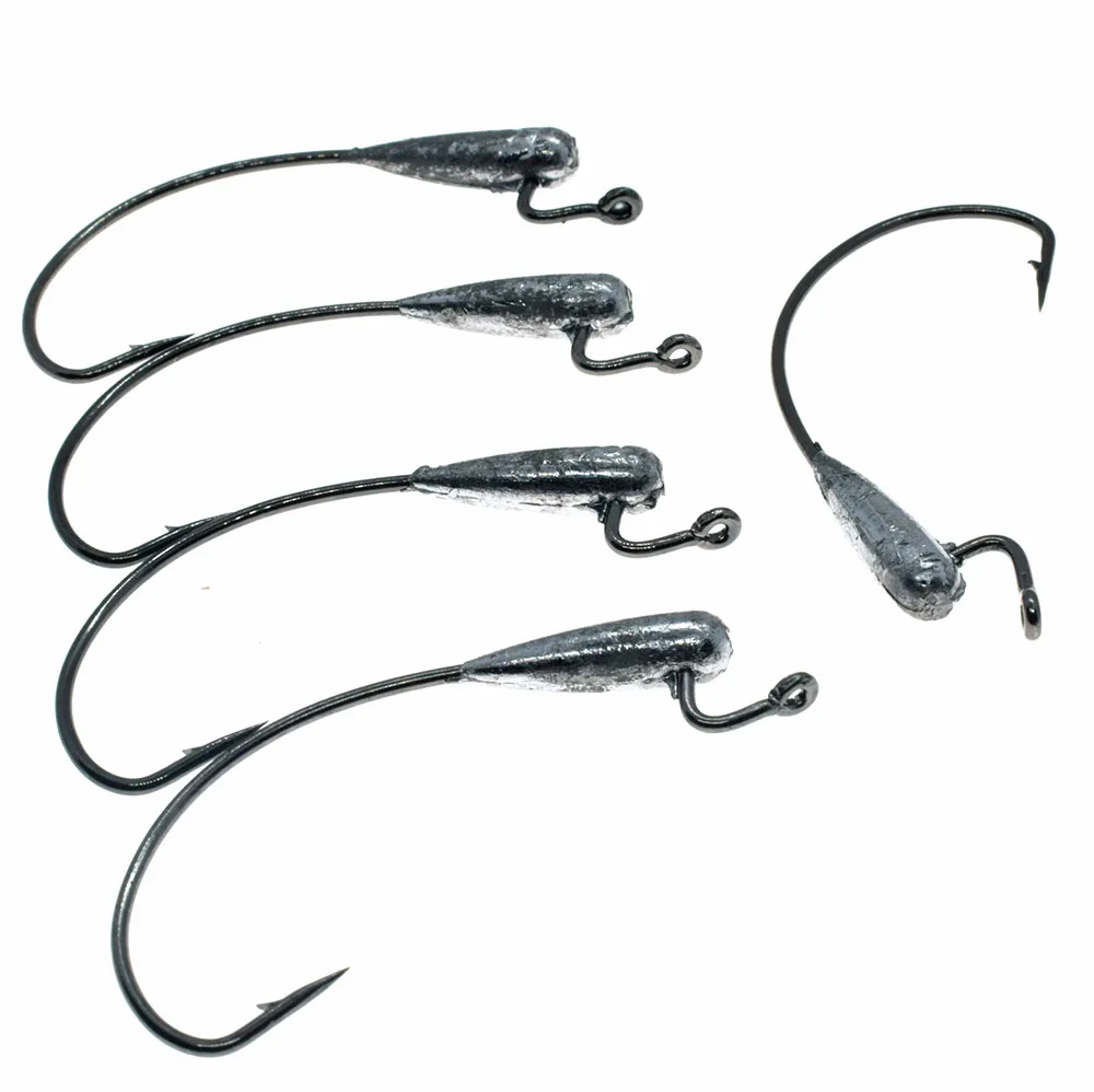 

5PCS/LOT Wide Gap Offset Hooks 2G/3.5G Lead Offset Fishing Hooks Worm Hooks Softbait Hooks Weedless Hooks for Texas Rig