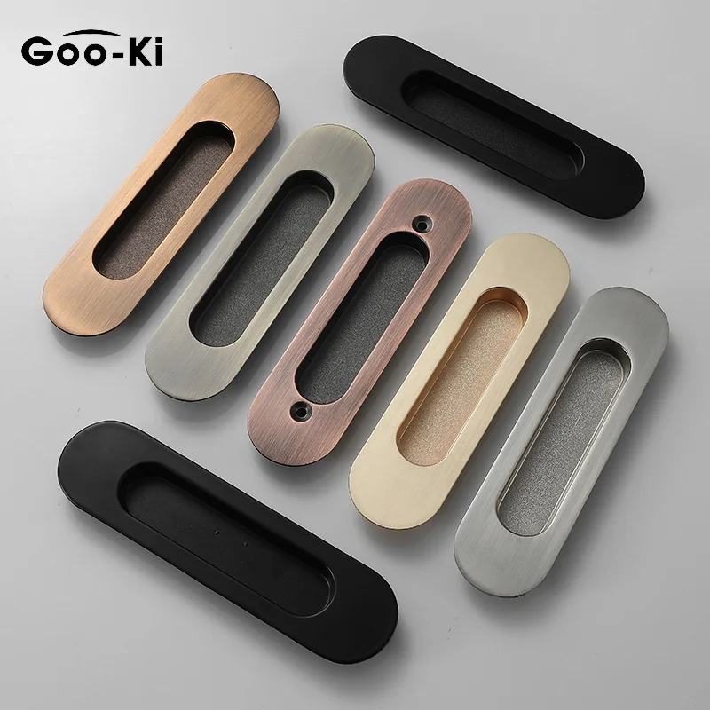 Скрытые дверные ручки Goo-Ki встраиваемые раздвижные из цинкового сплава для