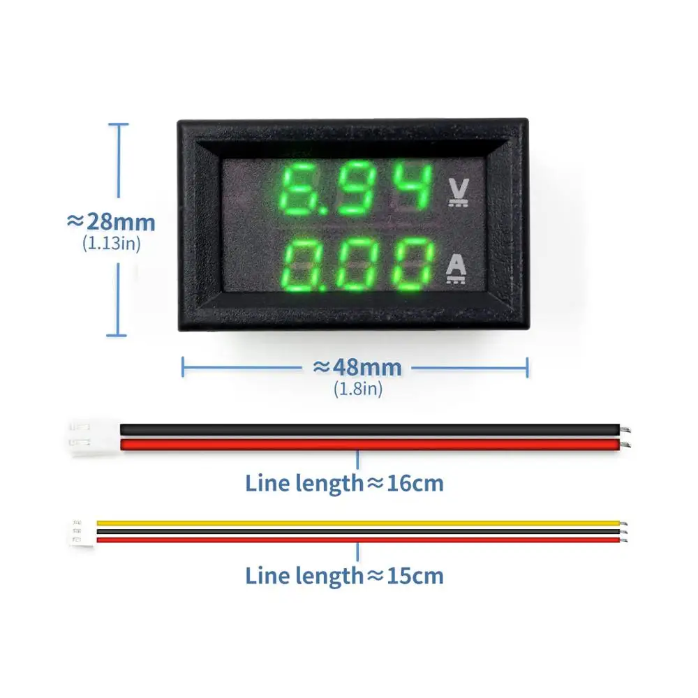 Мини цифровой вольтметр Амперметр постоянного тока 100 в 10 А Панель Ампер Вольт Напряжение измеритель тока тестер 0,2" синий красный двойной светодиодный дисплей