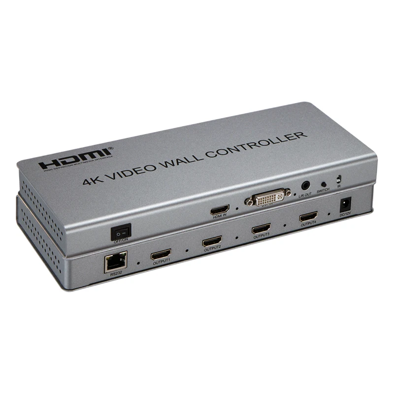 4K HDMI Video Wall Controller 1X2 2X2 1X4 1 HDMI DVI Input 4 HDMI Output 4K TV Processor Images Stitching Video Wall Processor