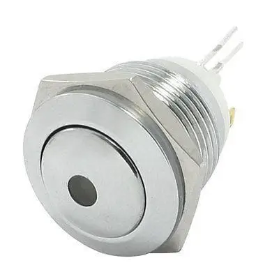 

16mm SPST Green LED Indicator Latching Metal Push Button Switch 24V 3A