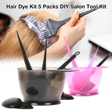 Набор для окрашивания волос, 5 упаковок, набор инструментов для салона «сделай сам», щетка для окрашивания волос, гребень, смеситель для красителей, Тонирующая миска для волос, колпачки для волос для салона «сделай сам», набор для окрашивания волос