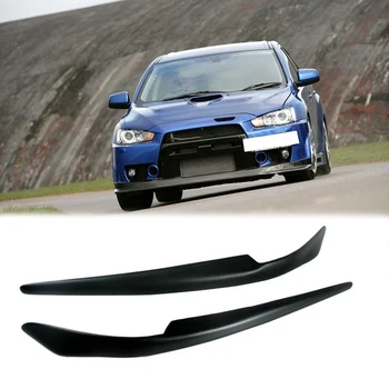 

Car Headlight Eyebrow Cover Trim Head Light Lamp Eyelids Styling for Mitsubishi Lancer 10 2007-2012