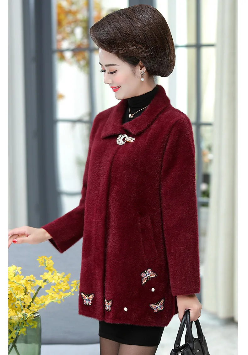 XJXKS зима новое теплое толстое Женское шерстяное пальто удобное Норковое кашемировое высококачественное длинный женский кардиган пальто