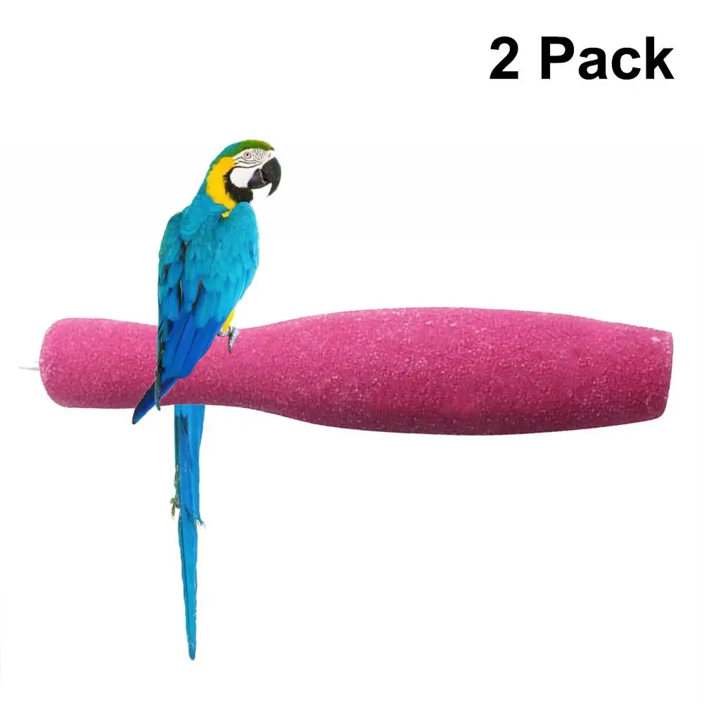 2 шт. Parrot стоящий скраб палка маленький питомец шлифовальный коготь молярные стержни с изображением Тоторо, белки прыгающая колонна попугай молярная палка игрушки для птиц - Цвет: 46x200mm