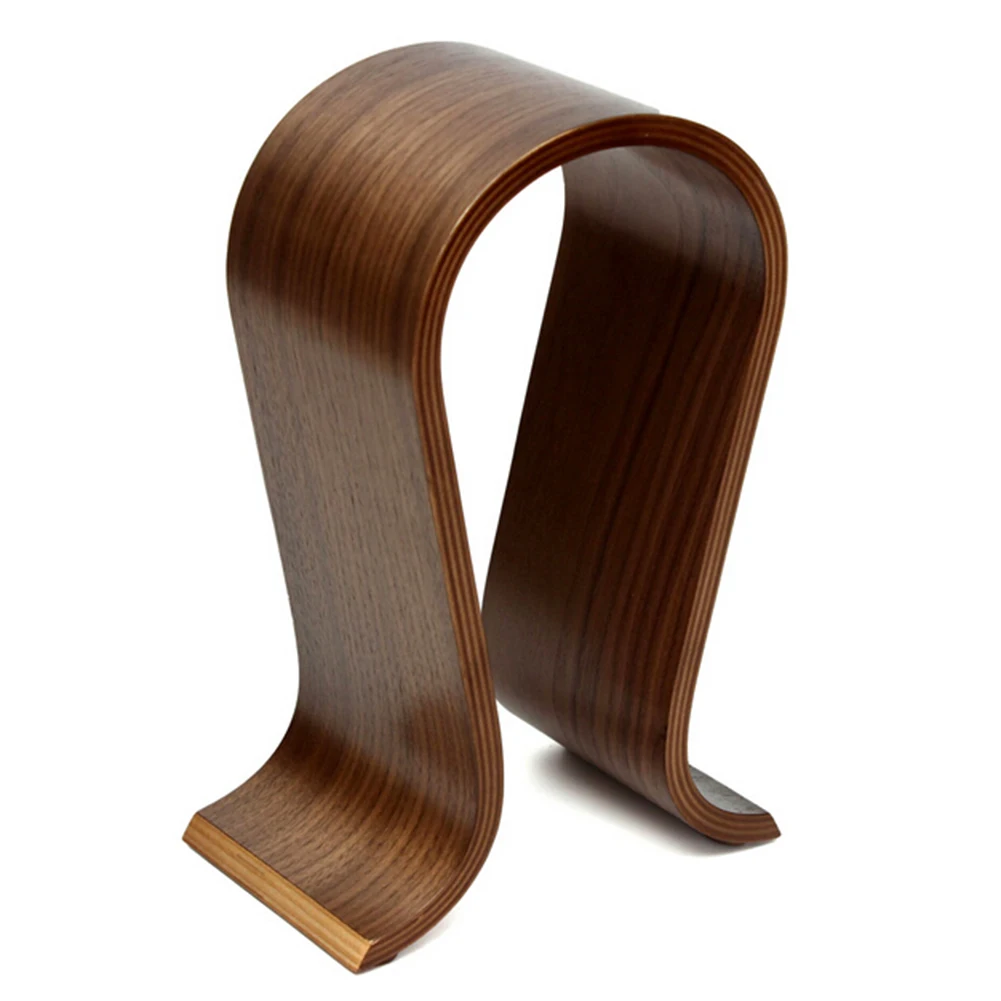 Walnut Finish Wooden Headphones U Shape Stand Hanger Holder Headset Hanger Bracket Home Office Studio Bedroom Using