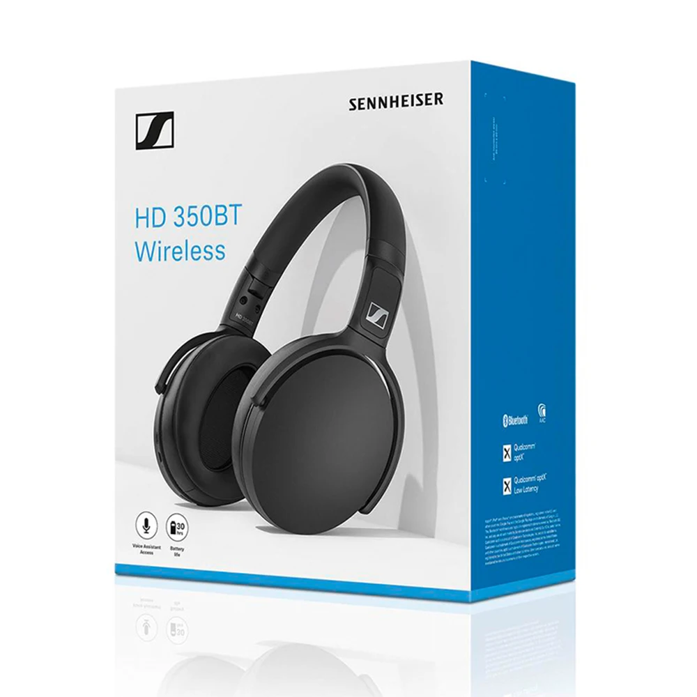 Sennheiser HD 350BT Wireless Headphone Bluetooth 5.0 Earphone Sport Gaming Headset Deep Bass Music Foldable with Mic Fast Charge