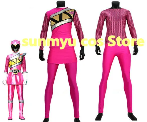 Розовые Костюмы Zyuden Sentai Kyoryuger костюм для косплея Индивидуальный размер Хэллоуин |