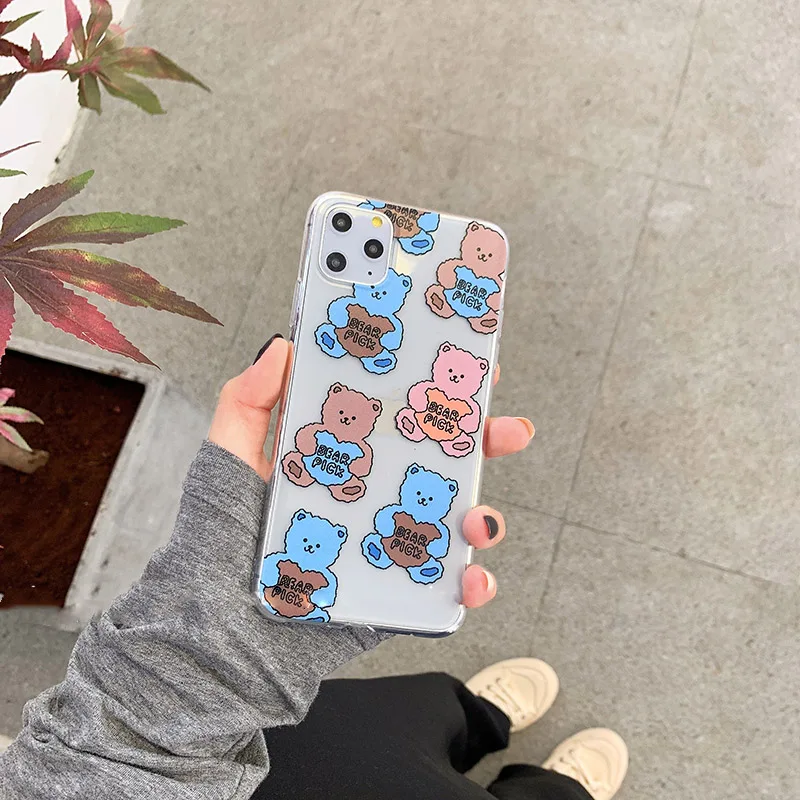 Забавные милые чехлы для телефонов с медведем iphone 11 Pro max XR XS MAX чехол iPhone X 6 7 8 plus