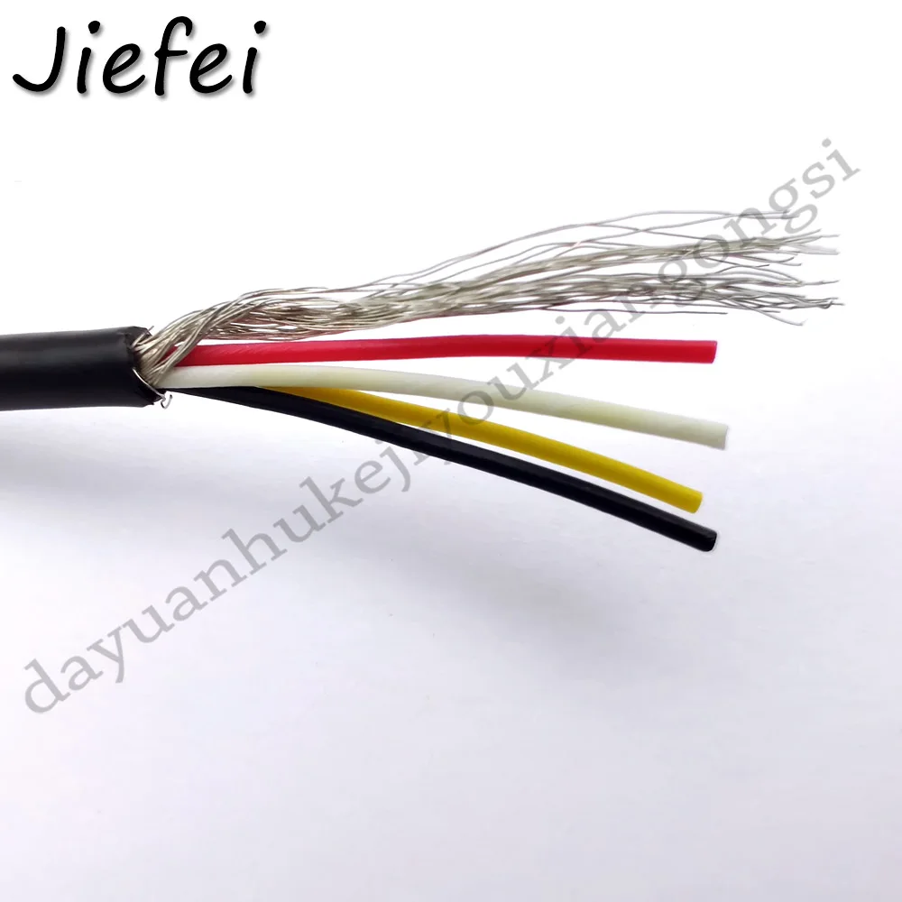1 Катушка 300 м черный кабель, 28AWG, 4 ядра, щит, ПВХ кабель 300 В
