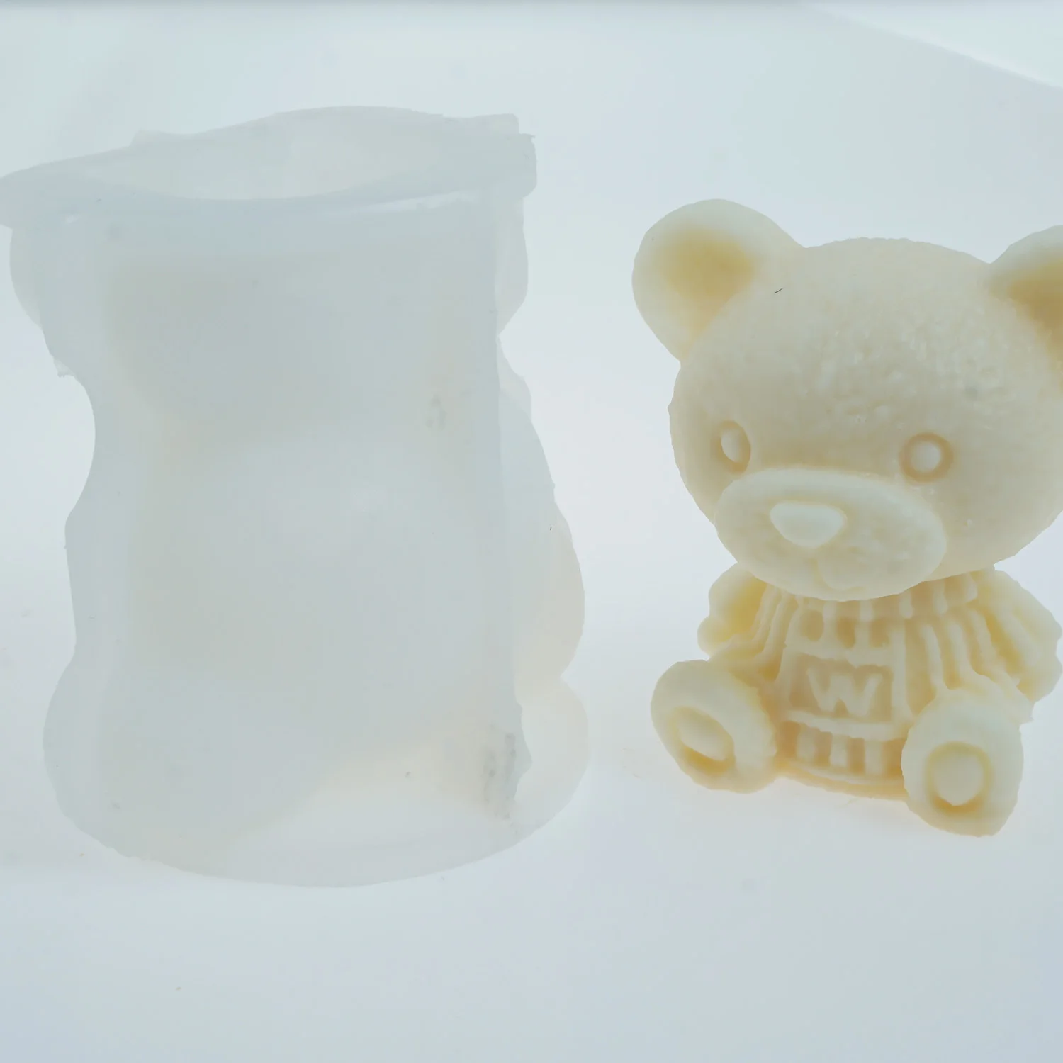

3D Медведь Тедди Мыло Форма Гибкая силиконовая форма свеча форма льда Большой размер 10368052