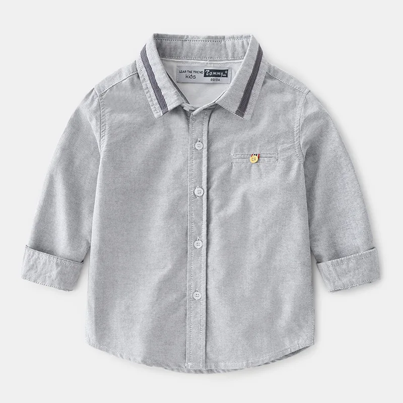 Autumn New Products Boys' Long-sleeved Shirt Small CHILDREN'S Korean-style Candy-Colored Tops Children Pure Cotton Male Bab