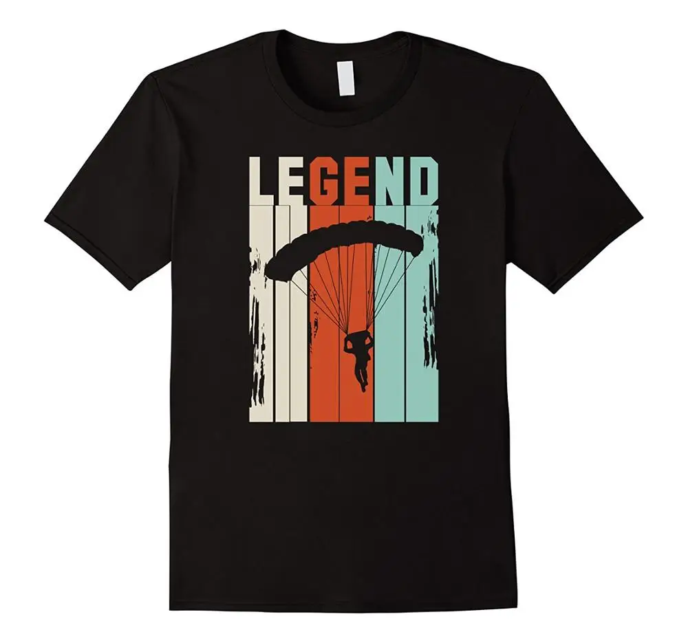 Топы летняя классная забавная Винтажная футболка с парашютом и Legend | Мужская