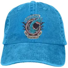 Винтажные ковбойские бейсболки с изображением акулы, шляпы дальнобойщика, темно-синие