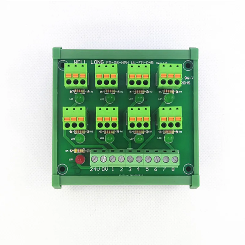 DIN рейка крепление PLC 8-канальный сетевой видеорегистратор вход NPN Весна проводки ввода-вывода фотоэлектрический датчик приближения клеммной колодки