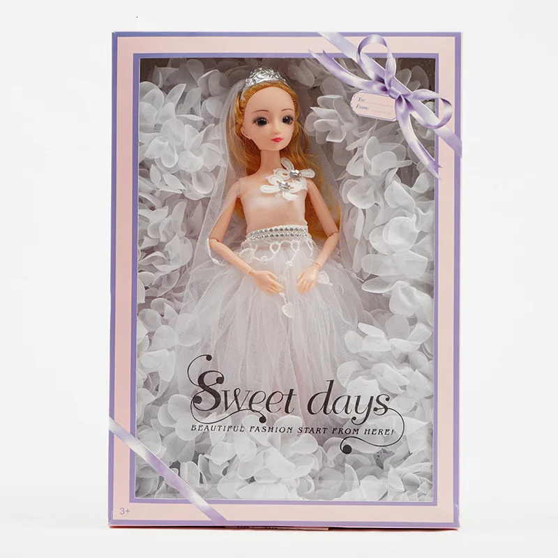 White 190 40 см DIY BJD подвижное шарнирное тело красивое платье принцессы модные куклы игрушки для детей Детские куклы игрушки подарок на день рождения для девочек - Цвет: White 190