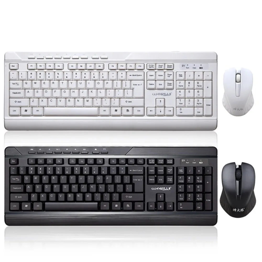 

Simple Business 2.4G Mini Wireless Keyboard and Mouse Combo Kit for PC Desktop Loptop Classic Office Set SR8200