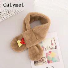 Calymel/ г. Зимний теплый Детский плюшевый шарф из кроличьего меха, рождественский подарок, универсальный шарф с рисунком для мальчиков и девочек