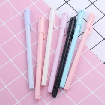 

5 Pcs/lot Colorful Cat Gel Pen Kawaii Stationery Pens Canetas Material Office School Supplies Cartoon Escolar