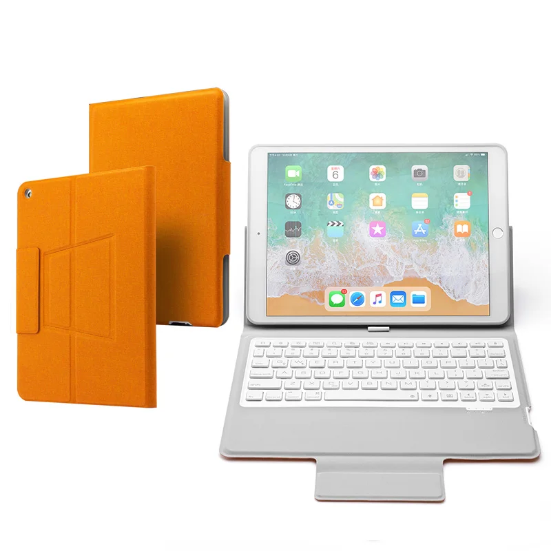 Чехол с клавиатурой для iPad 10,2, умный чехол для Apple iPad 7-го поколения, A2200 A2198, беспроводная клавиатура с подсветкой, подставка для iPad 7 - Цвет: Orange