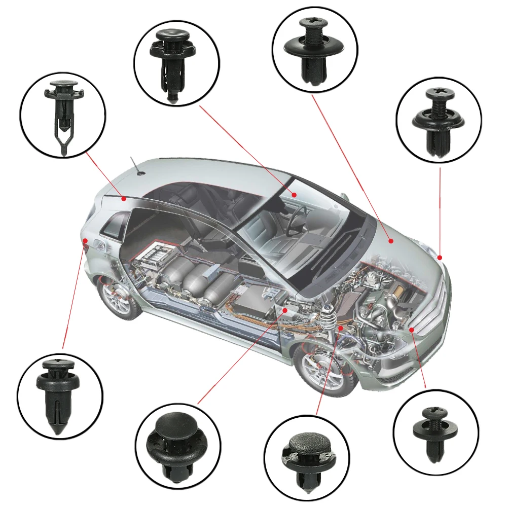 645/650 шт авто крепеж зажим с ручными инструментами отделка двери панель заклепка на автомобильный бампер фиксатор нажимной крышки двигателя зажимы штифт корпуса заклепки
