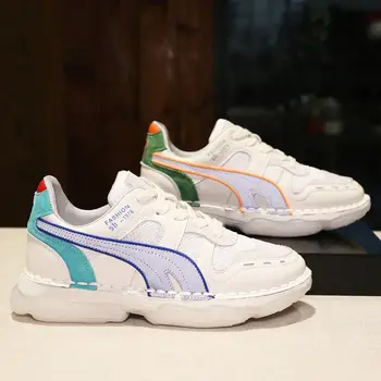 

[GOGD]Summer sports women's shoes 2020 spring new leather casual Korean retro breathable running shoes Agam women's shoes