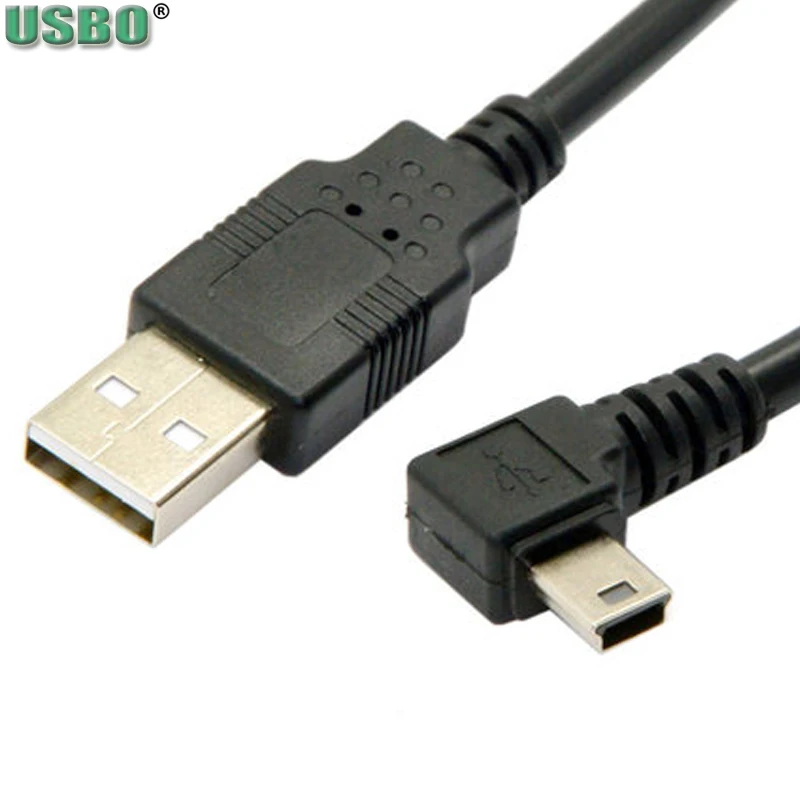 0,5 м 1,5 м локоть 90 градусов мужской USB2.0 к мини USB 5P УДЛИНИТЕЛЬ силового кабеля жесткий диск мобильного телефона для зарядного устройства дата-кабеля