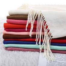 

Desgine Brand Solid Women Cashmere Scarf Autumn Winter Warm Shawls Wraps 2021Men's Pashmina Tassels Scarves Female Foulard Mujer
