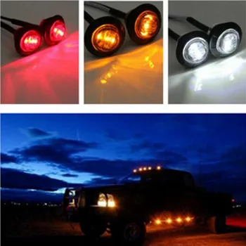 

Hot 12V Trailer Led Side Marker Lights For Trucks Clearance Lights Amber Side Marker Round Truck Turn Signal Lamp
