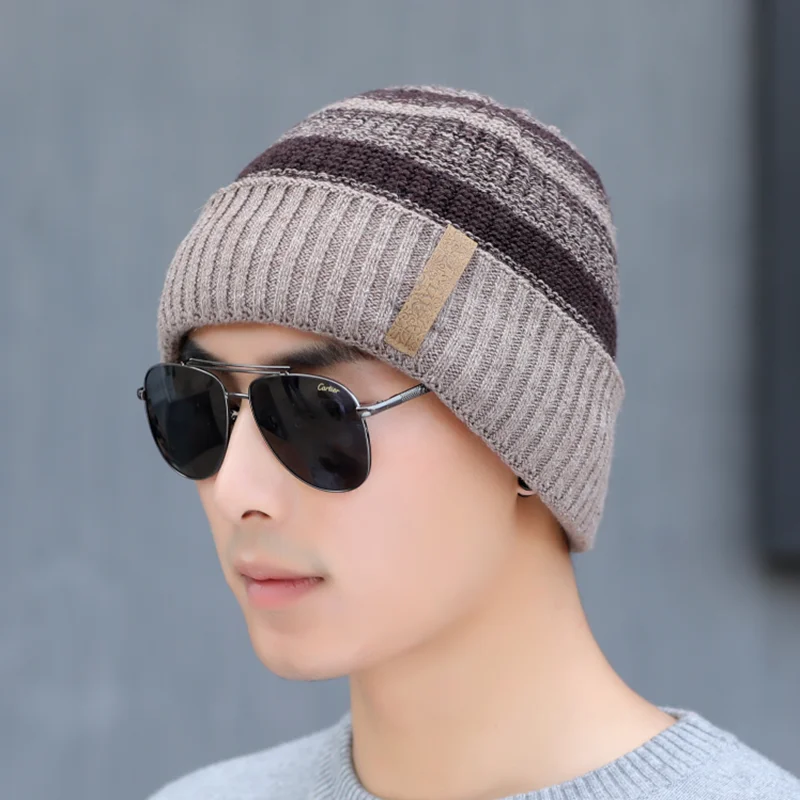 BINGYUANHAOXUAN, Осенние вязаные зимние шапки Skullies, мужские шапочки, мягкие вязаные шапочки, мужская шапка Gorras, вязаная шапка s