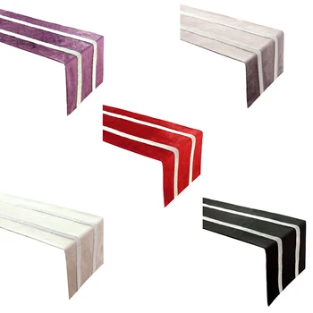 

1pcs Flannel Diamond Table Runner Christmas Table Cloth Solid Color for Wedding Party Decorations