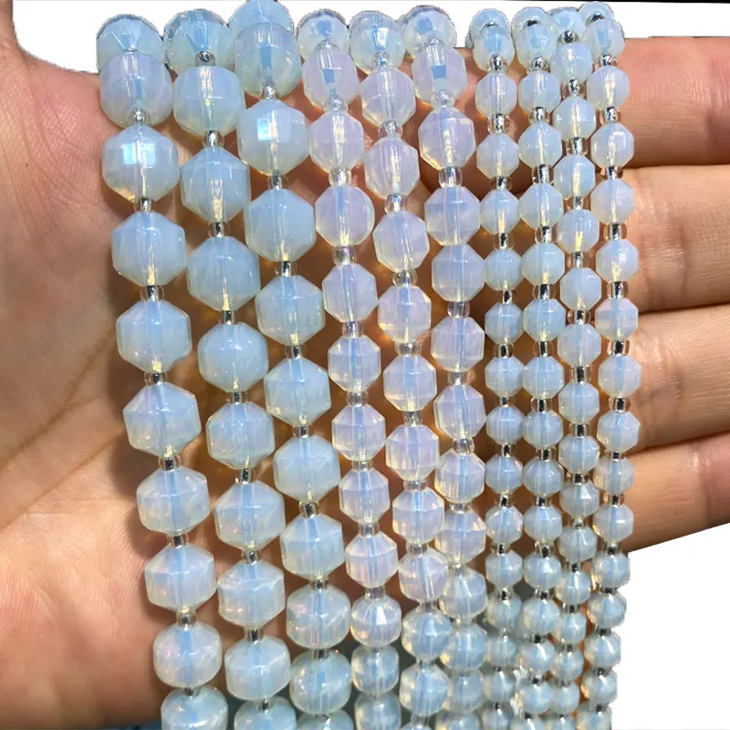 

YWROLE Natural Stone Faceted Spacer Beads Opal For Jewelry Making DIY Bracelet Necklace Handmade Accessories 6/8/10MM 15''
