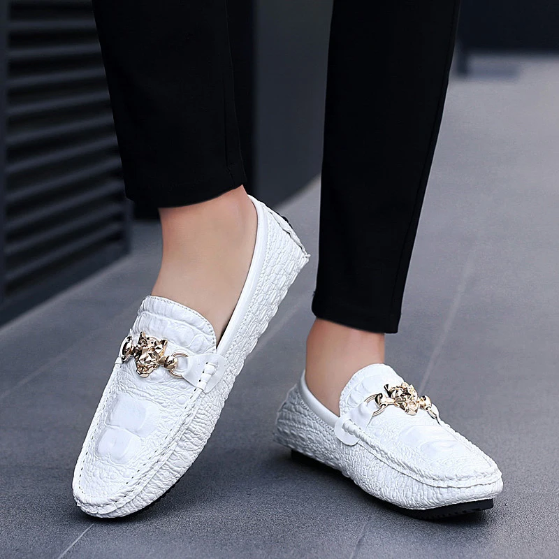 

Men Party Dress Shoes Luxury Loafers Leather Moccasin Wedding Slip On Lazy Shoes Flat Driving Boat Shoes Male Gommino Zapatos