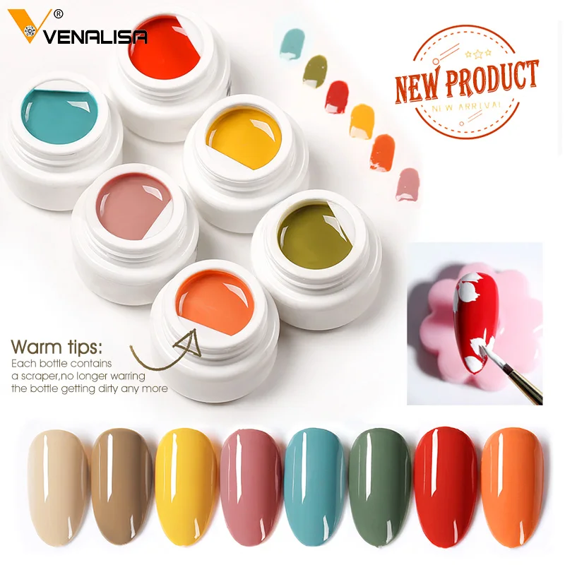 VENALISA 60 Colors New Mud Gel No Flowing Full Coverage Creamy Painting Thick Texture Gorgeous Color Pigmented Paint Nail Gel 3