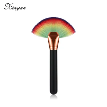 

XINYAN Colorful Fan Shape makeup Brushes Powder Concealer Mix Marker Highlighting Makeup Brush Nail Art