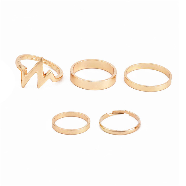 Punk Gold Wide Chain Rings Set For Women Girls Fashion Irregular Finger Thin Rings Gift 2021 Female Knuckle Jewelry Party
