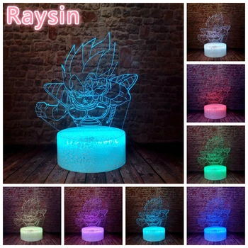 

Japanese Anime Dragon Ball Z Vegeta Goku Saiyan Action Figure 3D Multi Colors Night Light Smart 7 Colors Change LED Child Xmas