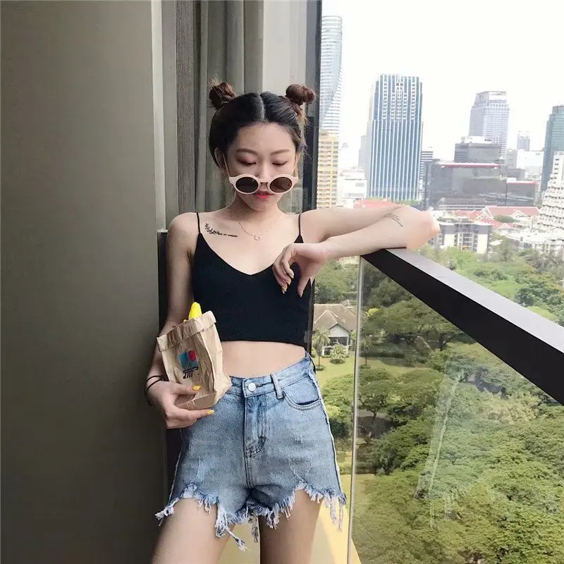 Yang mi, стиль знаменитостей, джинсовые шорты с высокой талией, Женская мода, стиль, свободный крой, облегающее женское платье mi ng, ираковая Одежда I Clothin