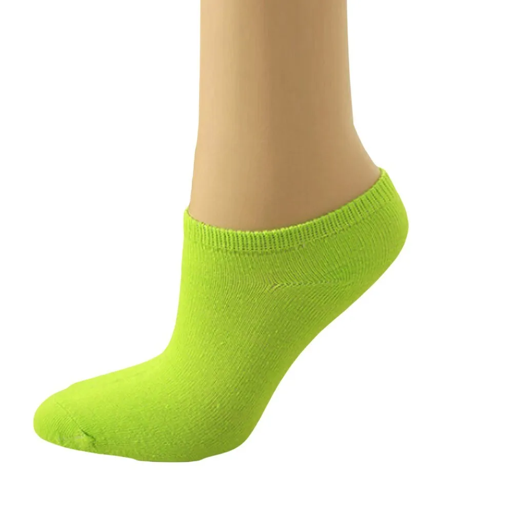 1Pairs Womens Girls Comfortable Cotton Candy Color Sweet Various Vibrant Sock Slippers Funny Short Soft Ankle Socks 
