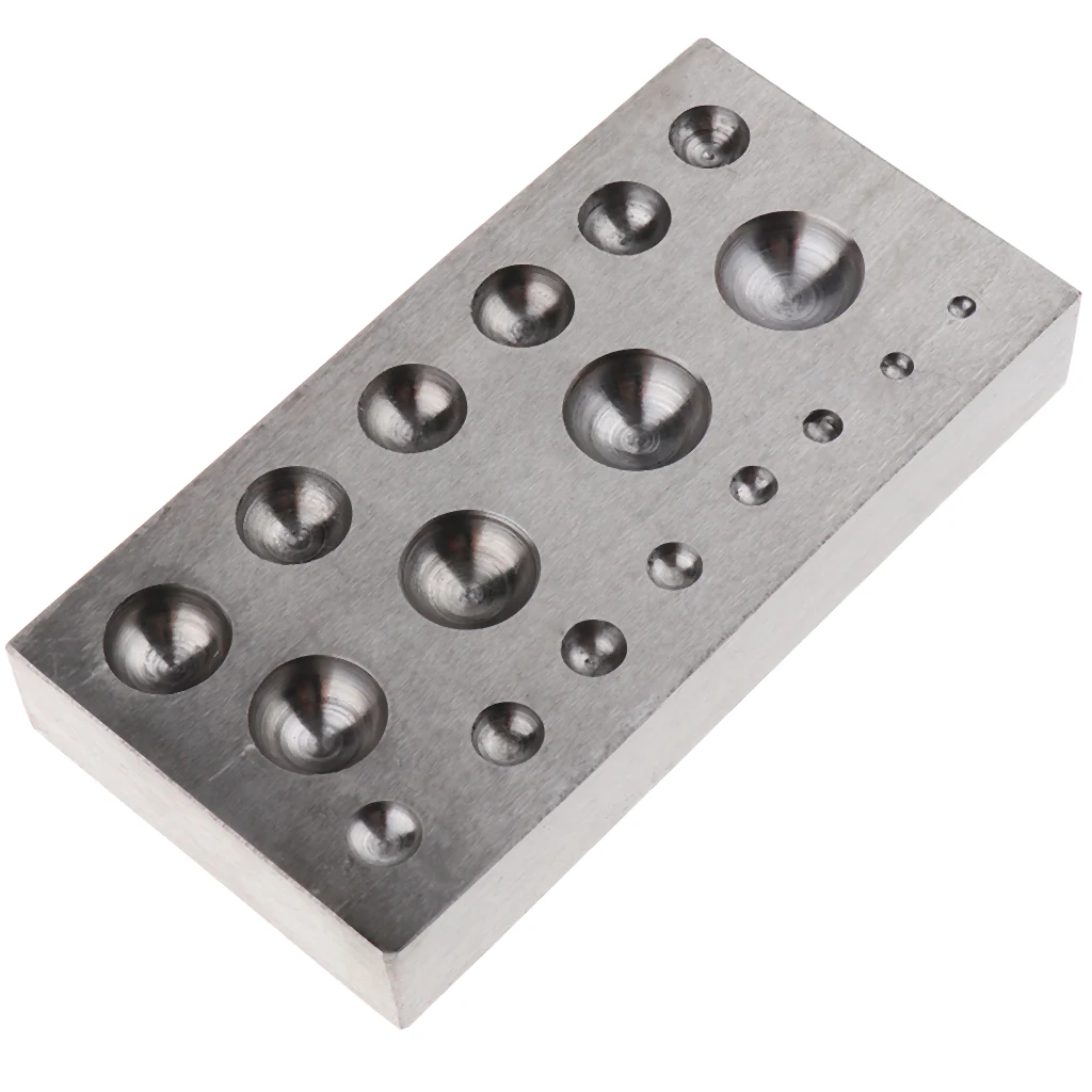 

Dapping Block Cuboid Tool with Polished Rigid Alloy Cavities Forming Tool Shaping Jewelry