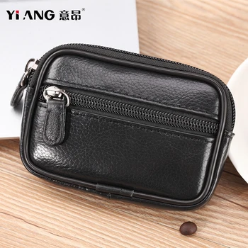 

Genuine Leather Men's Mini Belt Bags Buisness Casual Money Purse Cigarette Pouch Waist Fanny Packs Bum Hip Bags Natural Cowhide