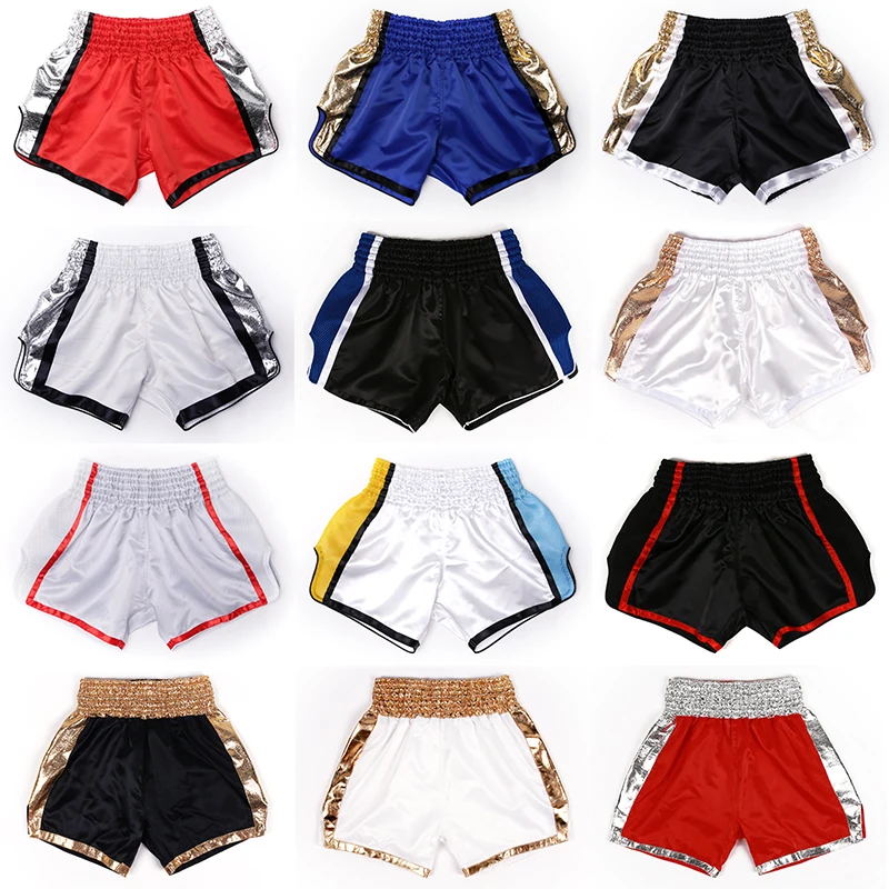 Pantaloncini Muay Thai Bambini Unisex - Shorts Da Kickboxing Con Spacchi Laterali Per Arti Marziali