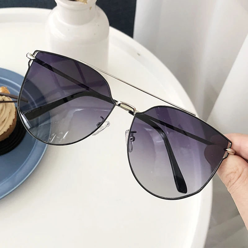 Gafas, Ретро стиль, кошачий глаз, большие солнцезащитные очки, фирменный дизайн, металл, Wo, для мужчин, s, солнцезащитные очки, светильник, серые линзы, мужские оттенки, uv400