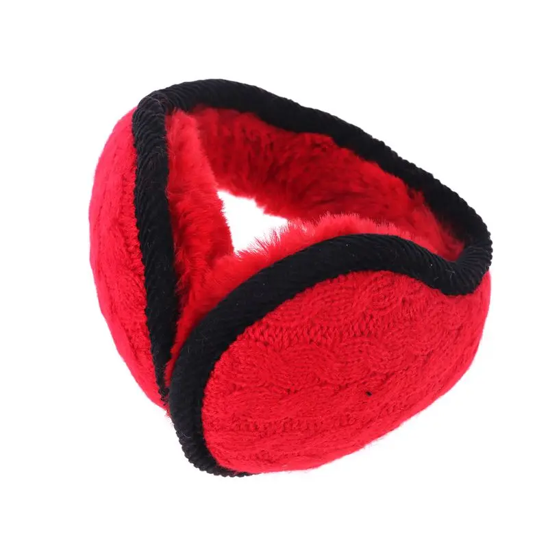 Вязаные зимние складные наушники с волнистыми полосками для женщин и мужчин; теплые плюшевые наушники