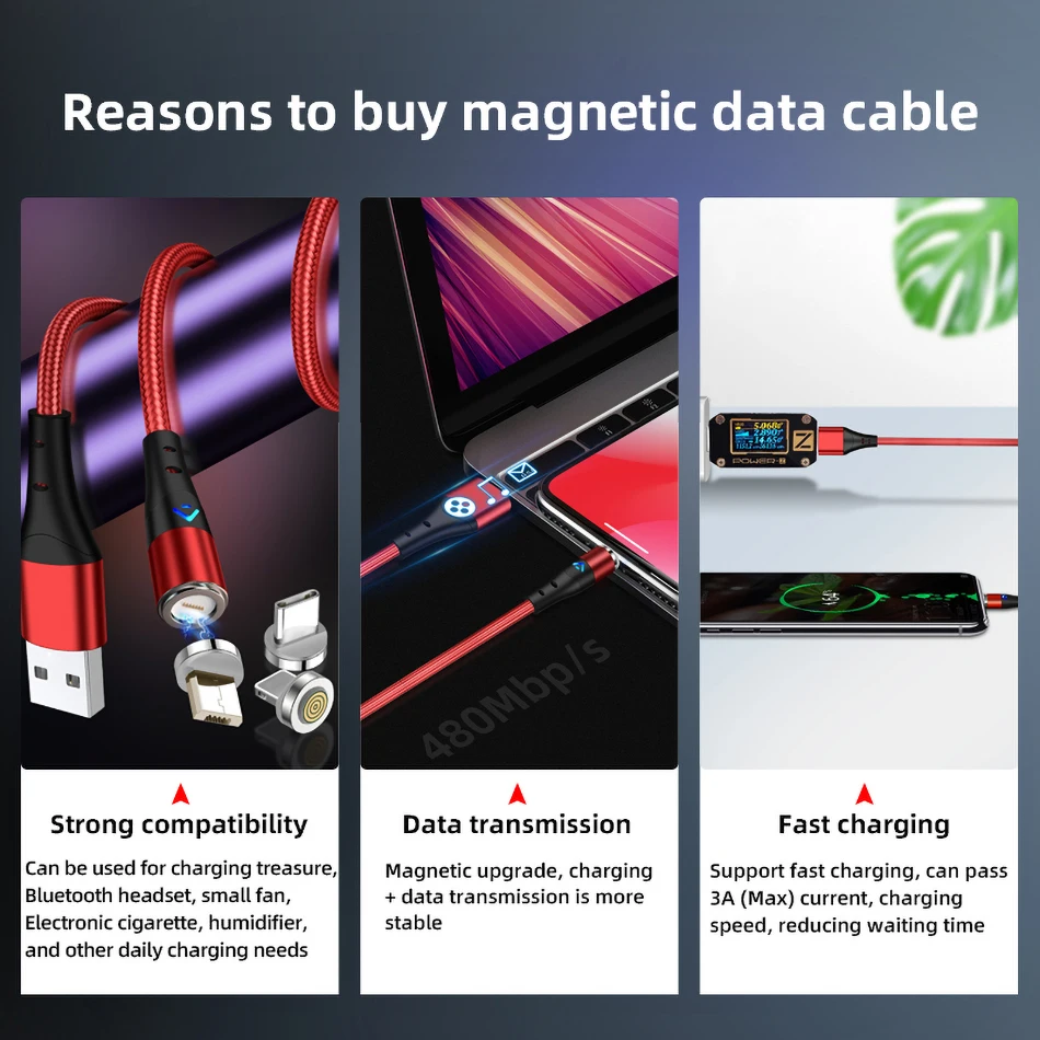 Магнитный кабель для передачи данных Быстрая зарядка Micro USB Type C адаптер Шнур iPhone 11