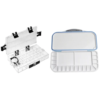 

24-Well Airtight Leak Watercolor Paint Palette Box with Watercolor Moisturizing Color Box 18 Grid Color