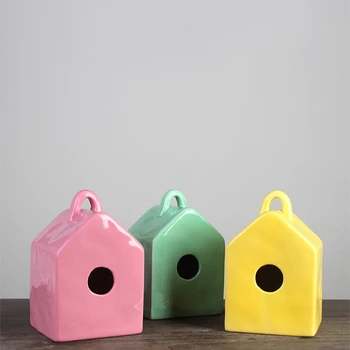 

New Ceramic Bird House Nest Hummingbird Hut Eco-friendly Bird Nest Cage Outdoor Birdhouse Garden Yard Hanging Decoration Crafts