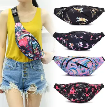 

Fashion Flower Waist Bags Women Outdoor Sports Running Crossbody Bag Waist Fanny Pack Mobile Phone Pouch