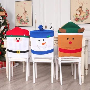 

Dining Room Christmas Chair Cover Elastic Slipcovers Chair Covers Washable Stool Case Removable Festival Decor